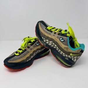 Nike Air Max 95 Kids Shark Eyes Neon Green Lace Up Casual Shoes Size 6Y‎